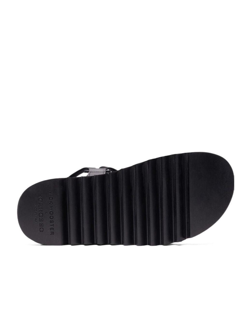 Scarosso Black Round-Toe Sandals for men