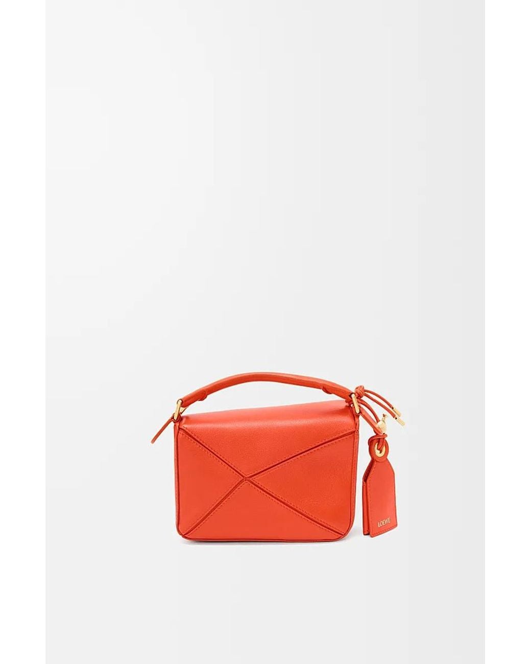 Loewe Red Featherlight Mini Puzzle Bag