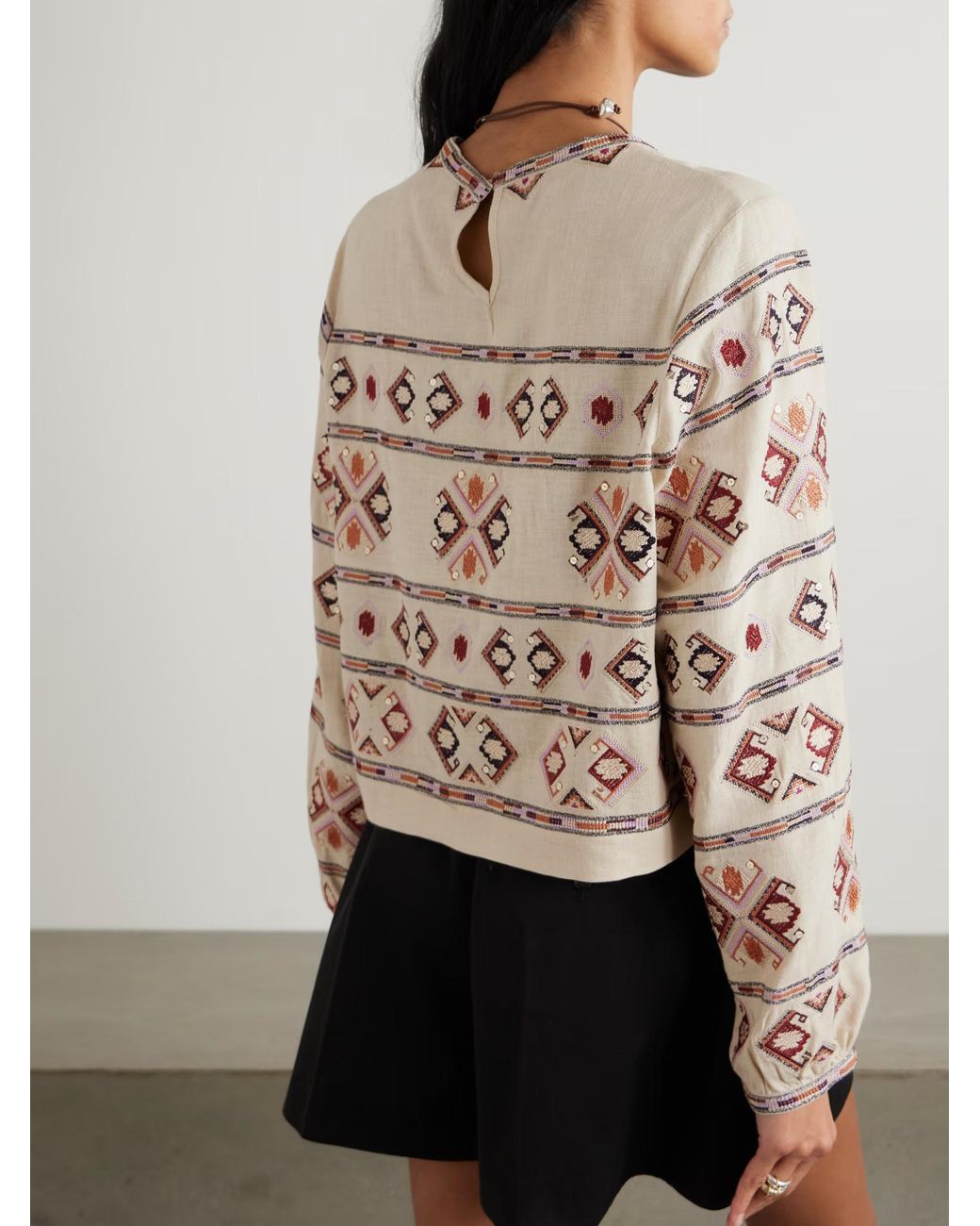 Isabel Marant Natural Zeyna Sequined Embroidered Top