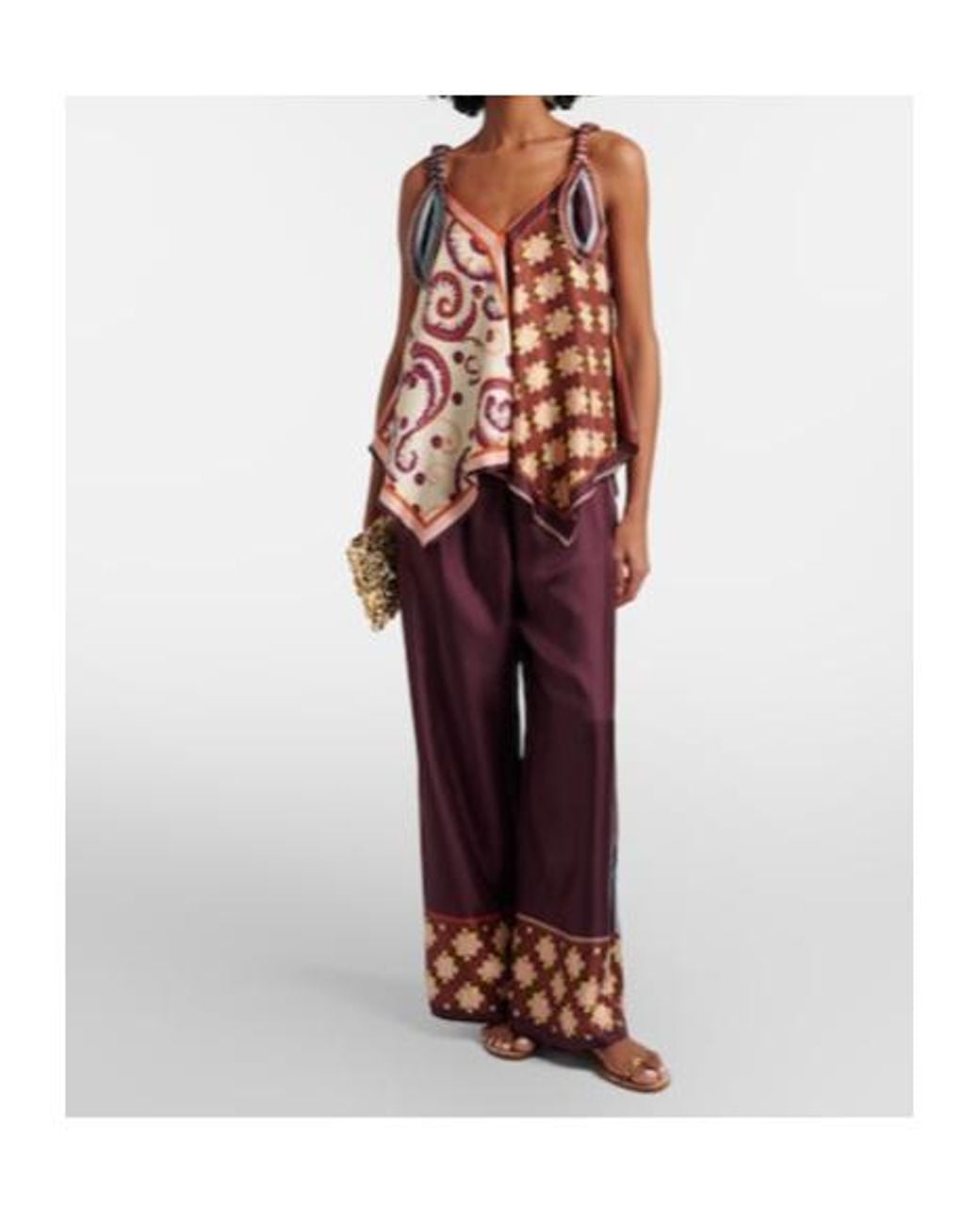ALÉMAIS Purple Wilson Silk Twill Wide-Leg Pants