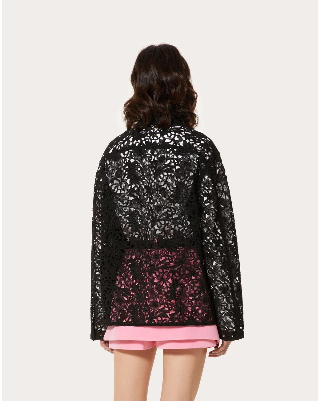 Valentino Black Blossom Macramé Jacket