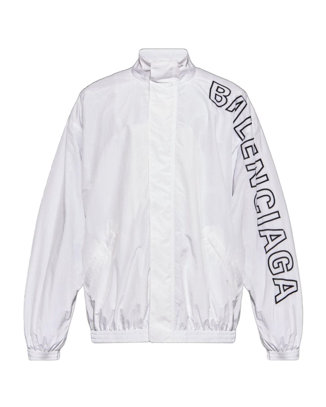 Balenciaga White Logo Printed Jacket for men
