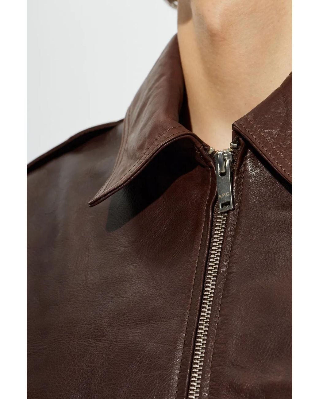 A.P.C. Brown Gael Zip-Up Jacket for men