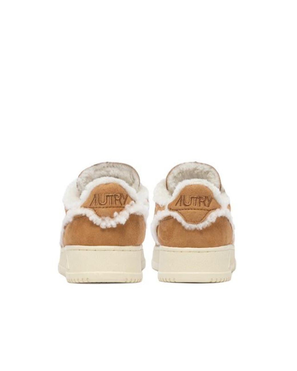 Autry Natural Medalist Shearling-Trim Sneakers