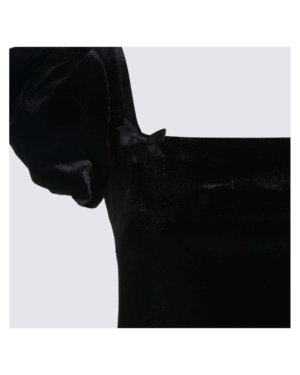 Self-Portrait Black Puff-Sleeve Peplum Dress