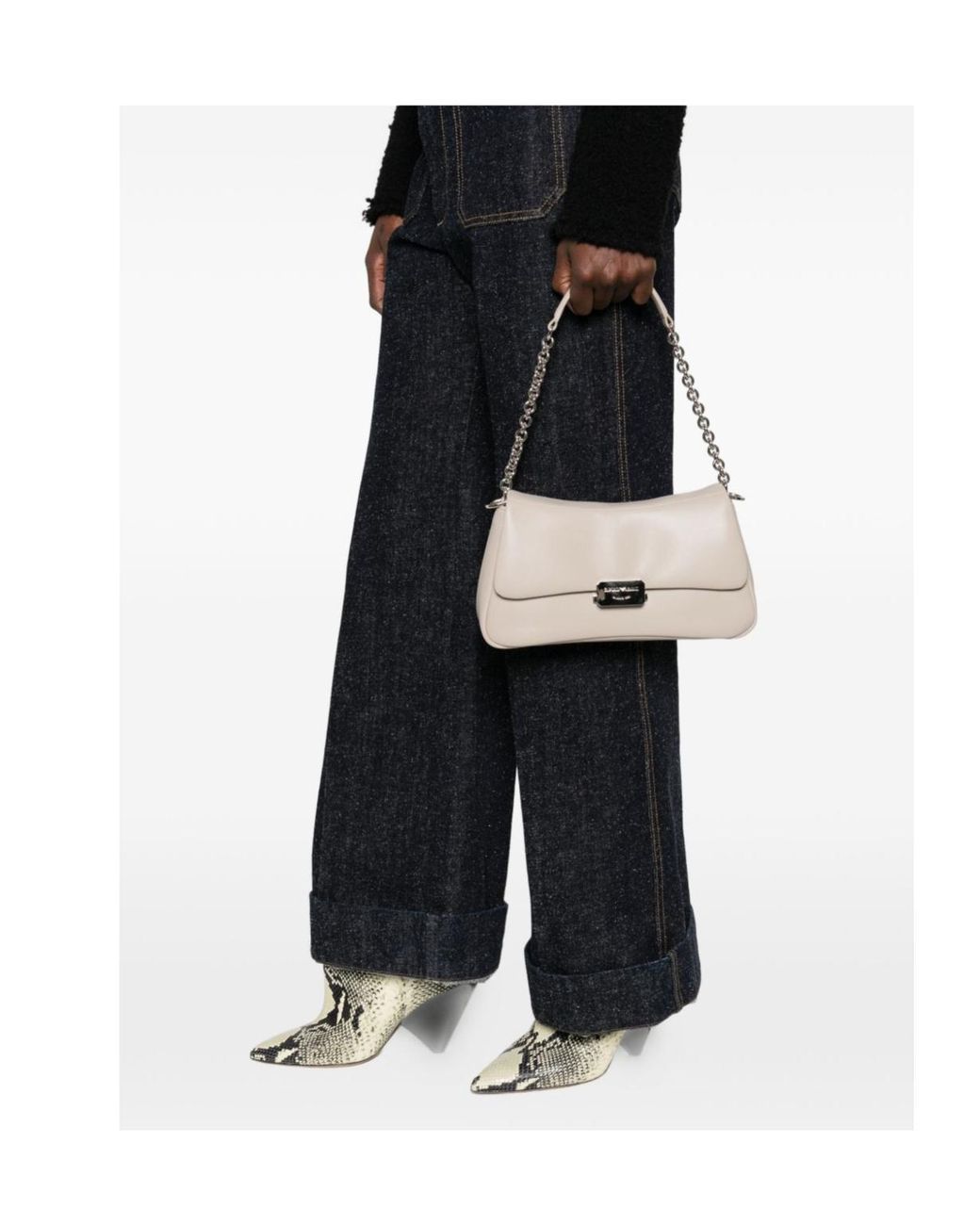 Emporio Armani Natural Logo-Plaque Shoulder Bag
