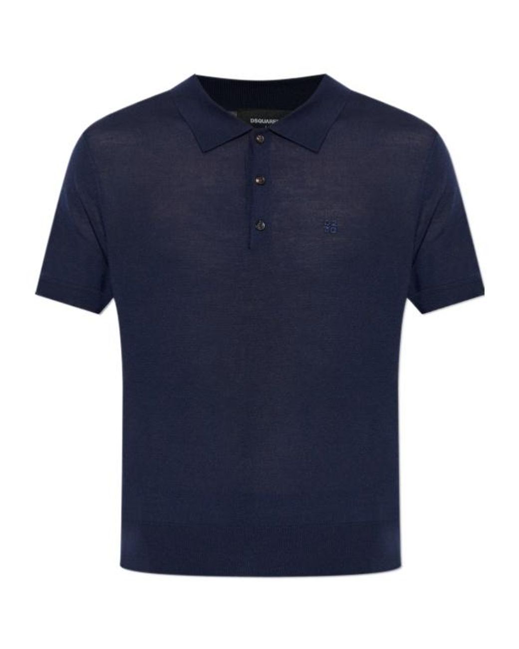 DSquared² Blue Short Sleeve Knit Polo Shirt for men