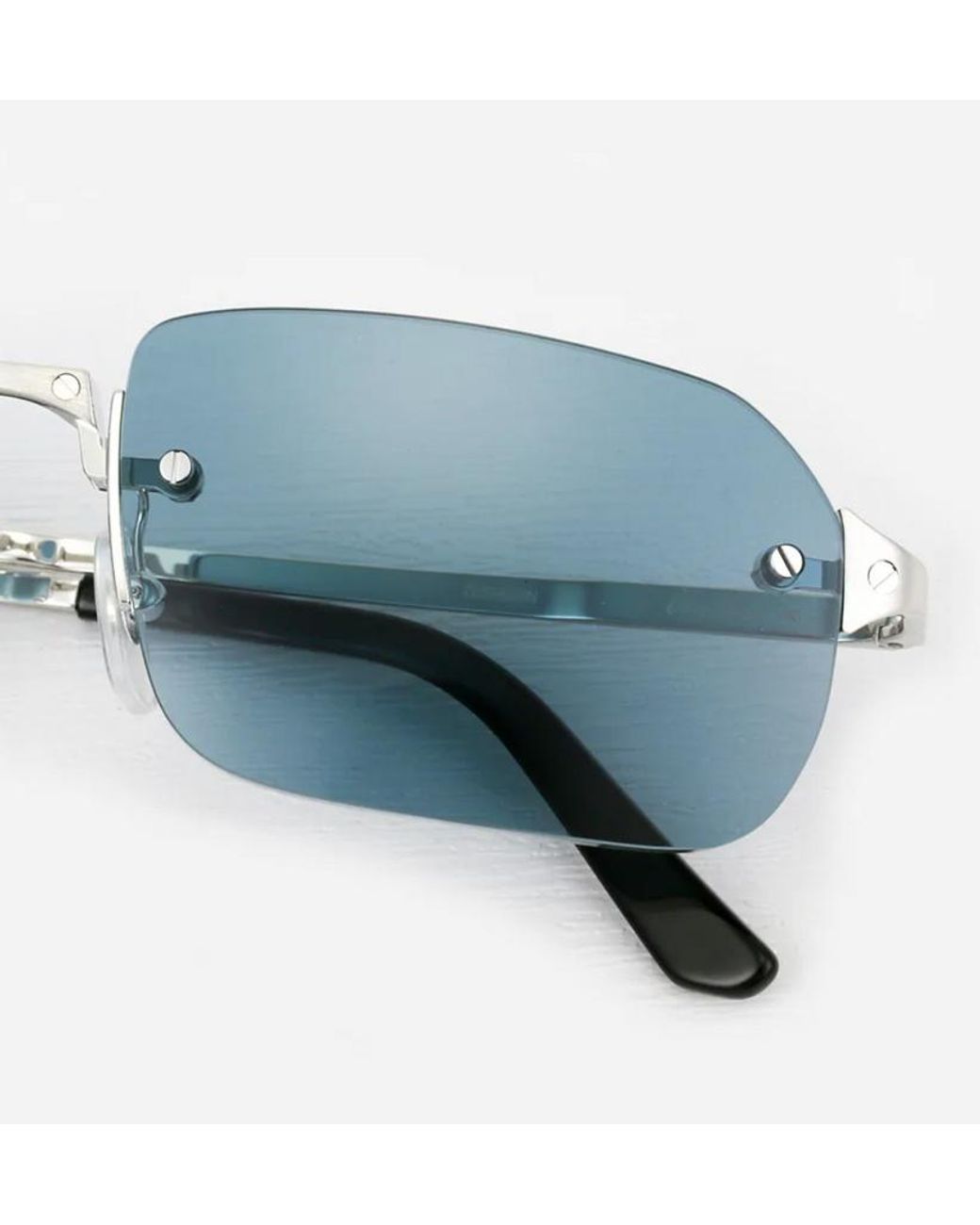 Cartier Blue Rectangular Frame Sunglasses for men