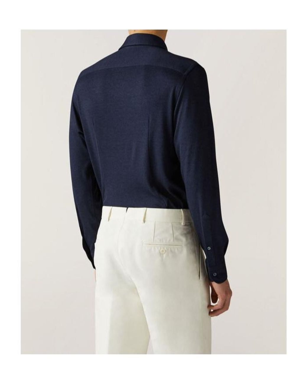 Loro Piana Blue Logo Long-Sleeved Shirt for men