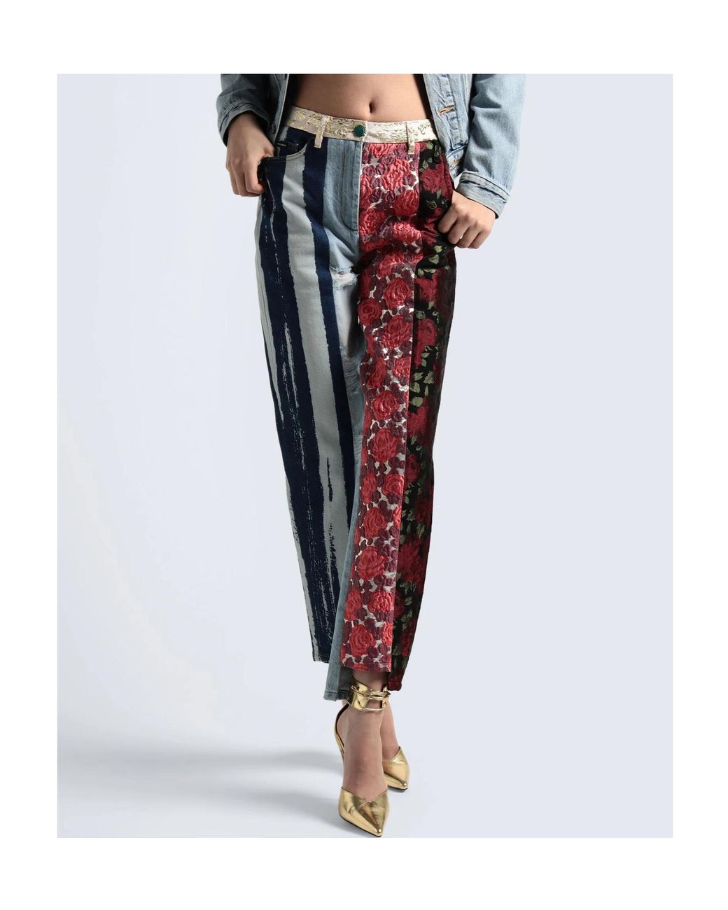 Dolce & Gabbana Blue Printed Casual Trousers