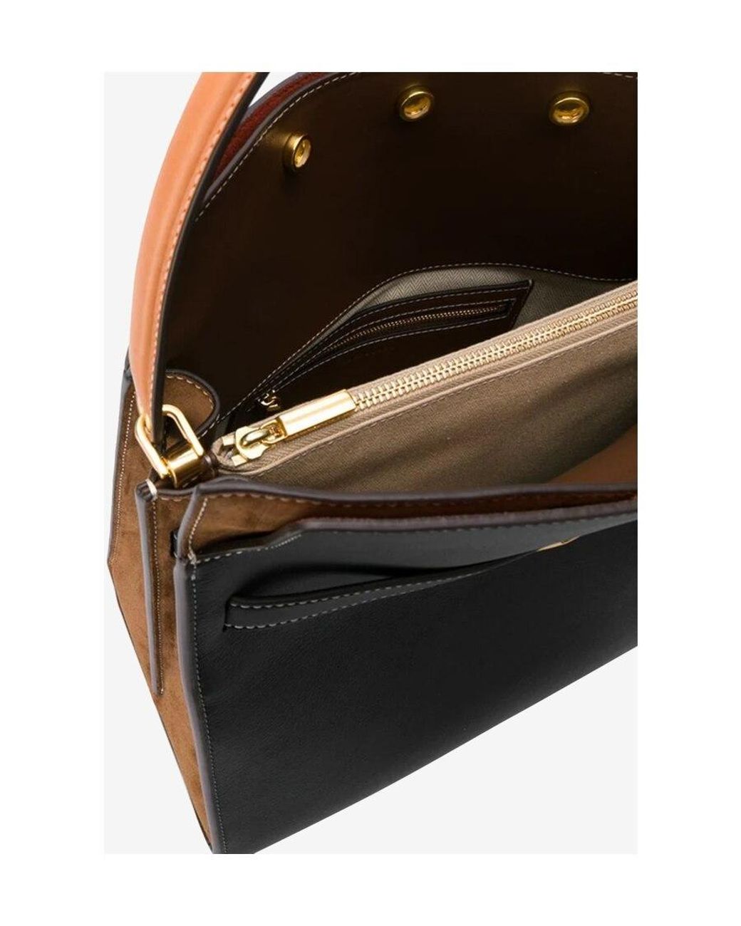 Tory Burch Black Lee Radziwill Layered Small Tote Bag