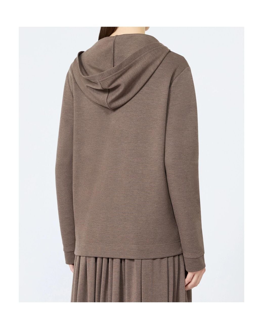 Max Mara Brown Silk-Blend Jersey Sweatshirt