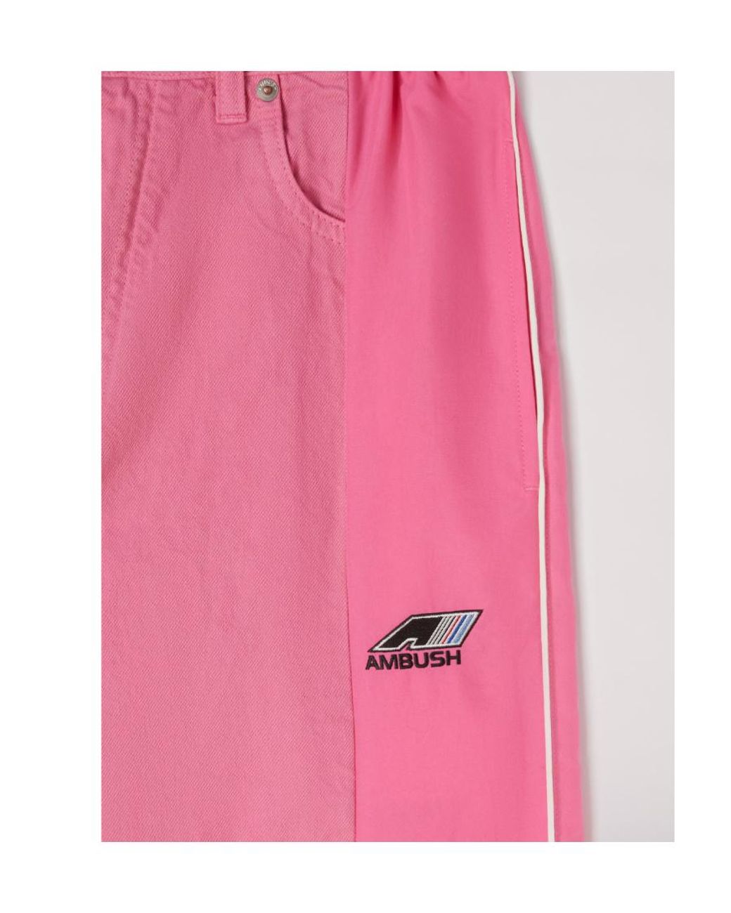 Ambush Pink Logo Embroidered Wide-Leg Trousers for men