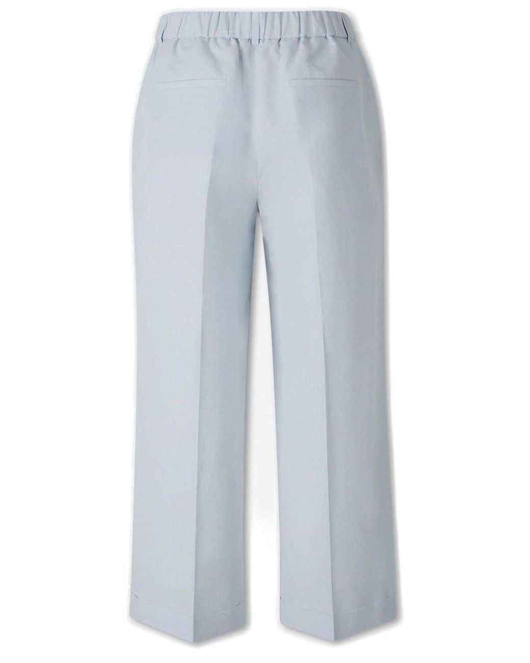 Peserico Blue Cuffed Hem Straight-Leg Trousers
