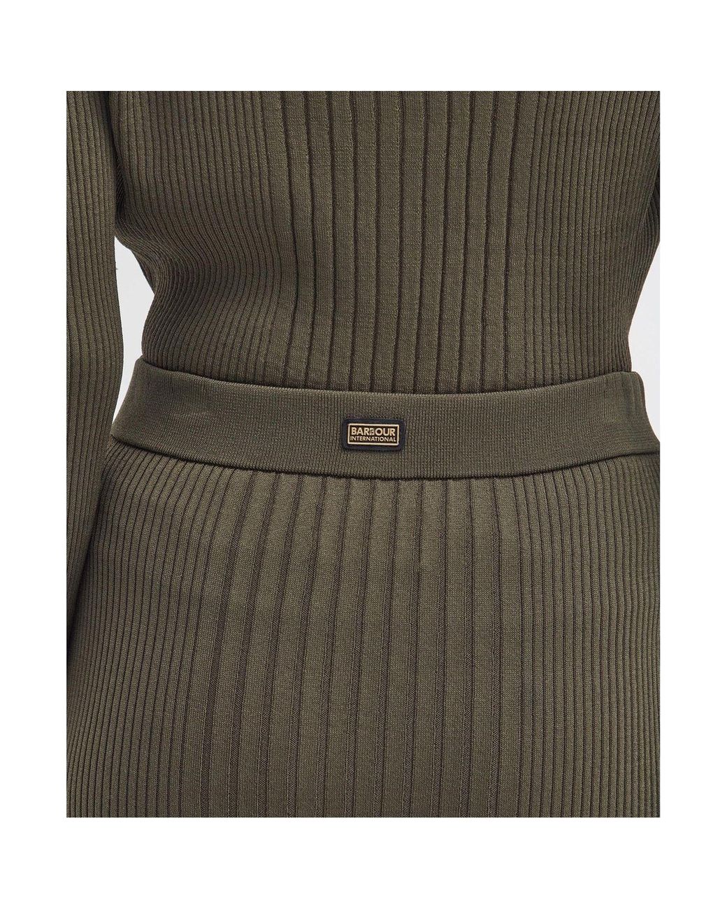 Barbour Green Mondale Knitted Midi Skirt