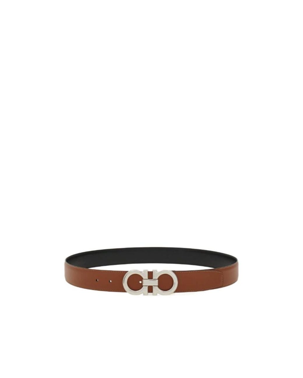 Ferragamo White Ferragamo Reversible Gancini Buckle Belt for men