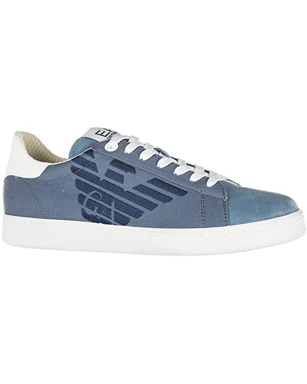 EA7 Blue Embroidered Logo Casual Sports Shoes for men