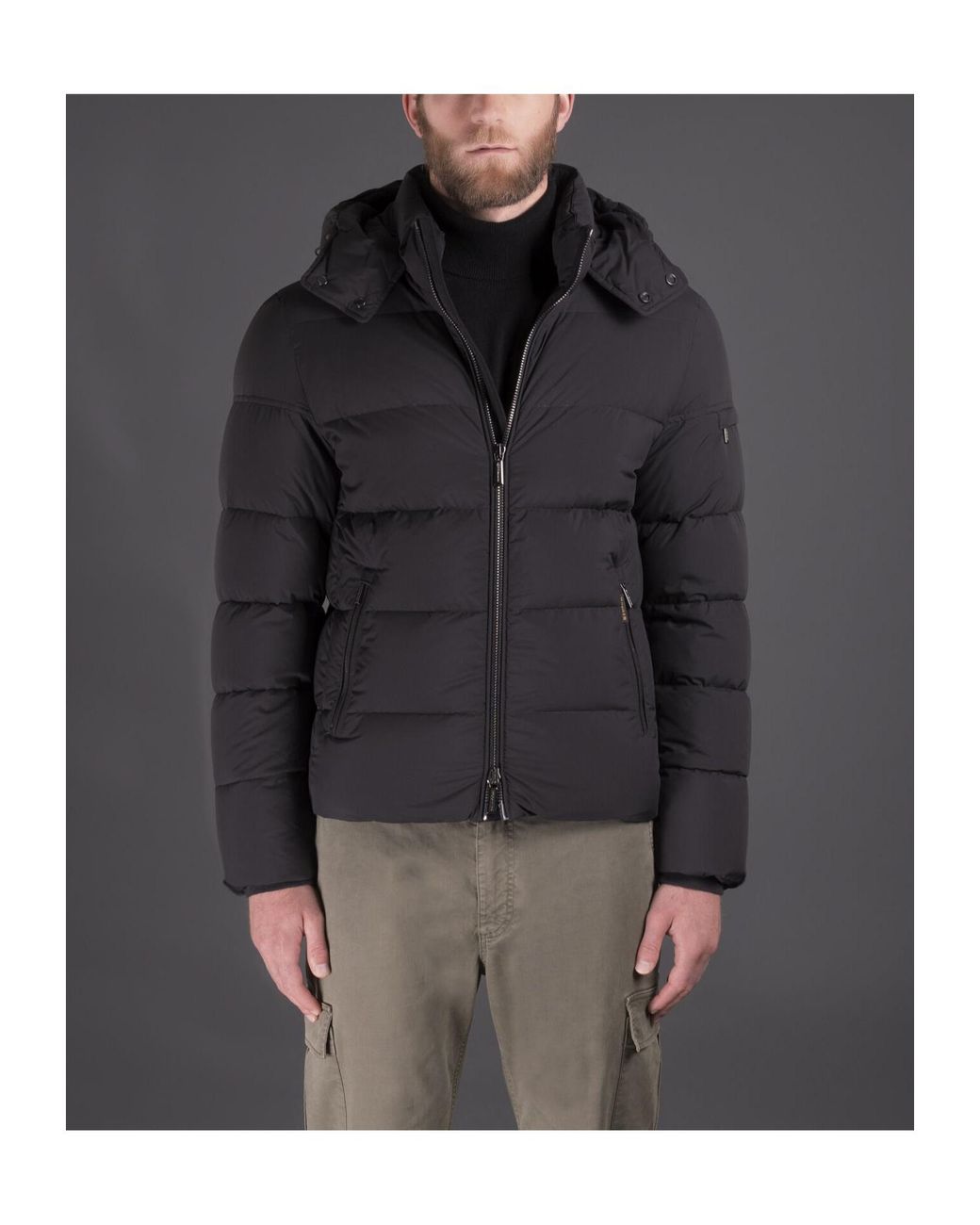 Moorer Black Brett-Sh Quilted Jacket for men