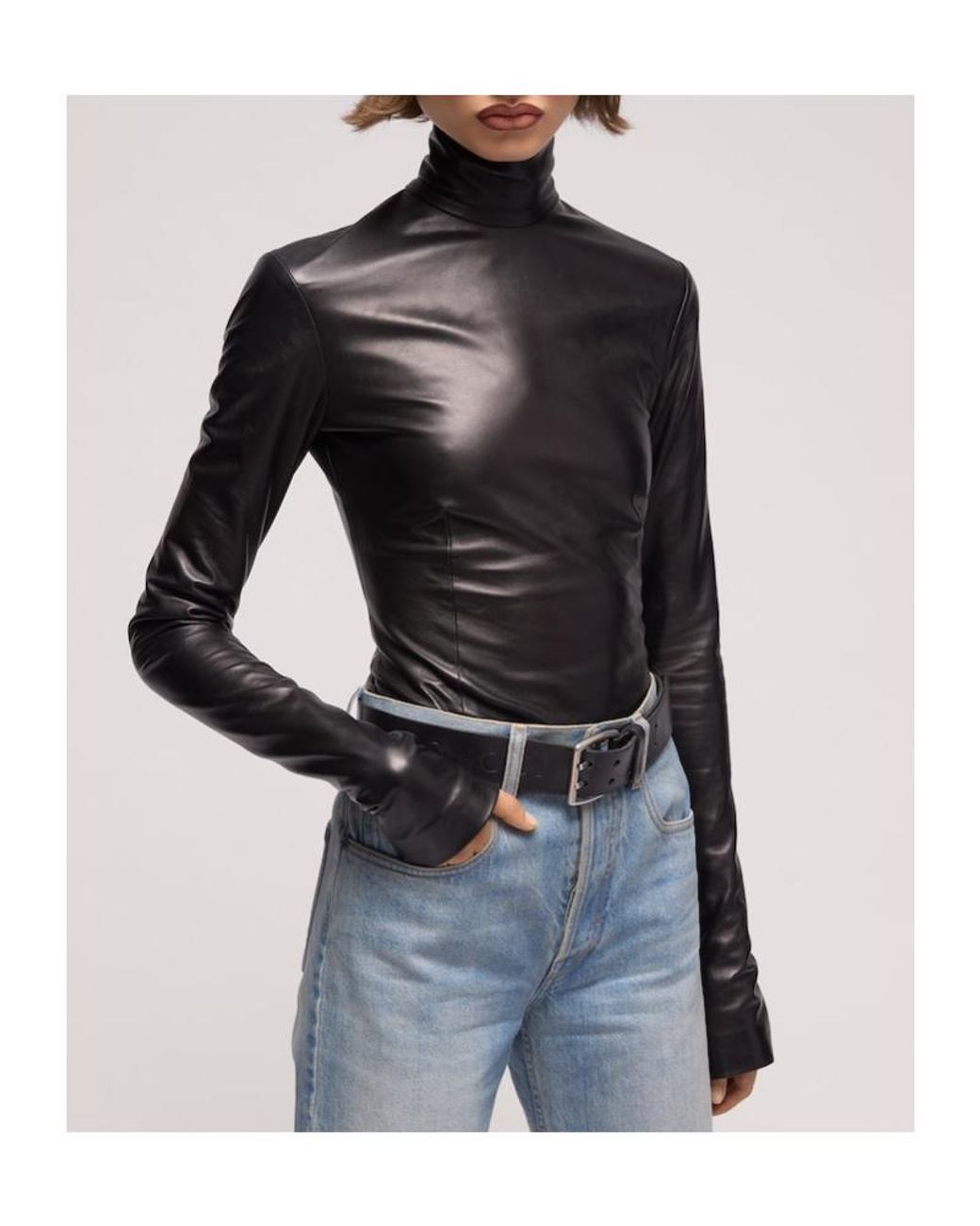 Gucci Black Long-Sleeve Turtleneck Top