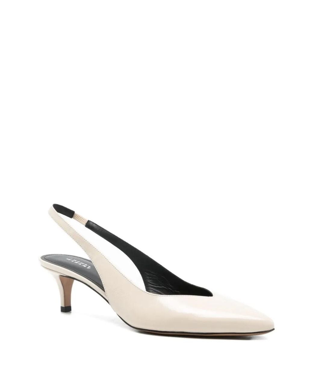 Isabel Marant White Point-Toe Slingback Pumps