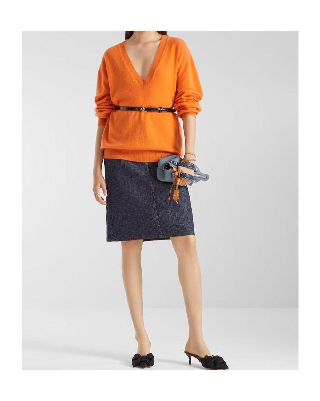 Fendi Blue By The Way Selleria Mini Tote Bag
