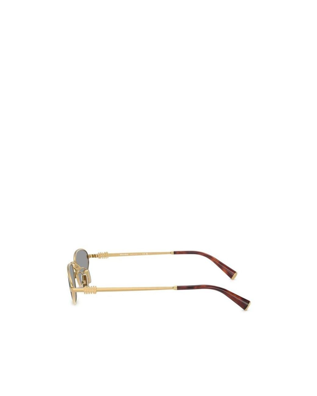 Miu Miu White Eyewear Oval-Frame Sunglasses