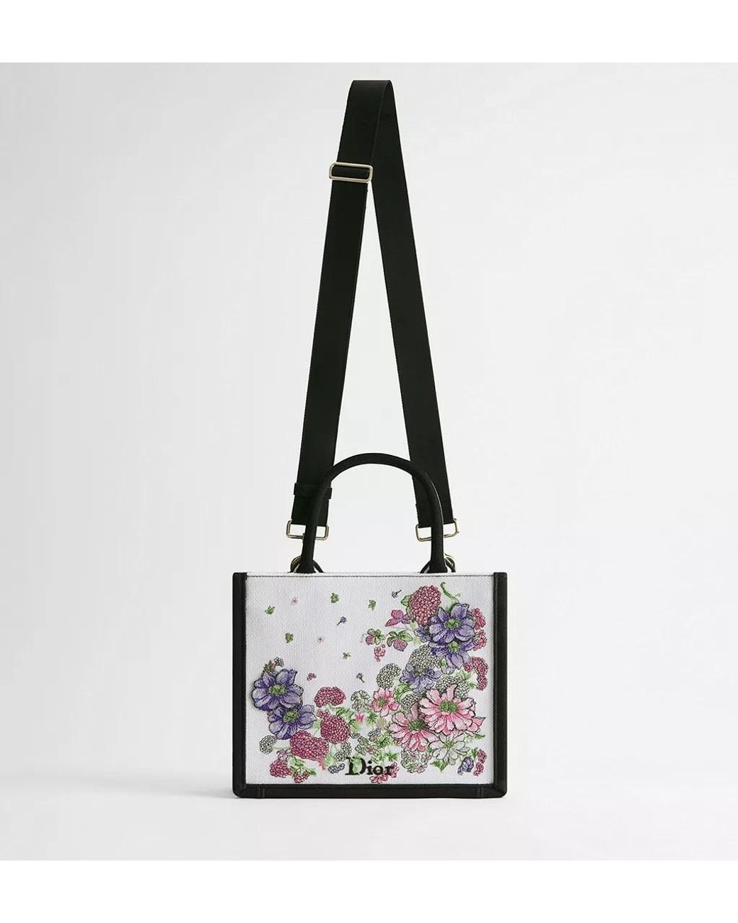 Dior Gray Small Book Tote With Strap