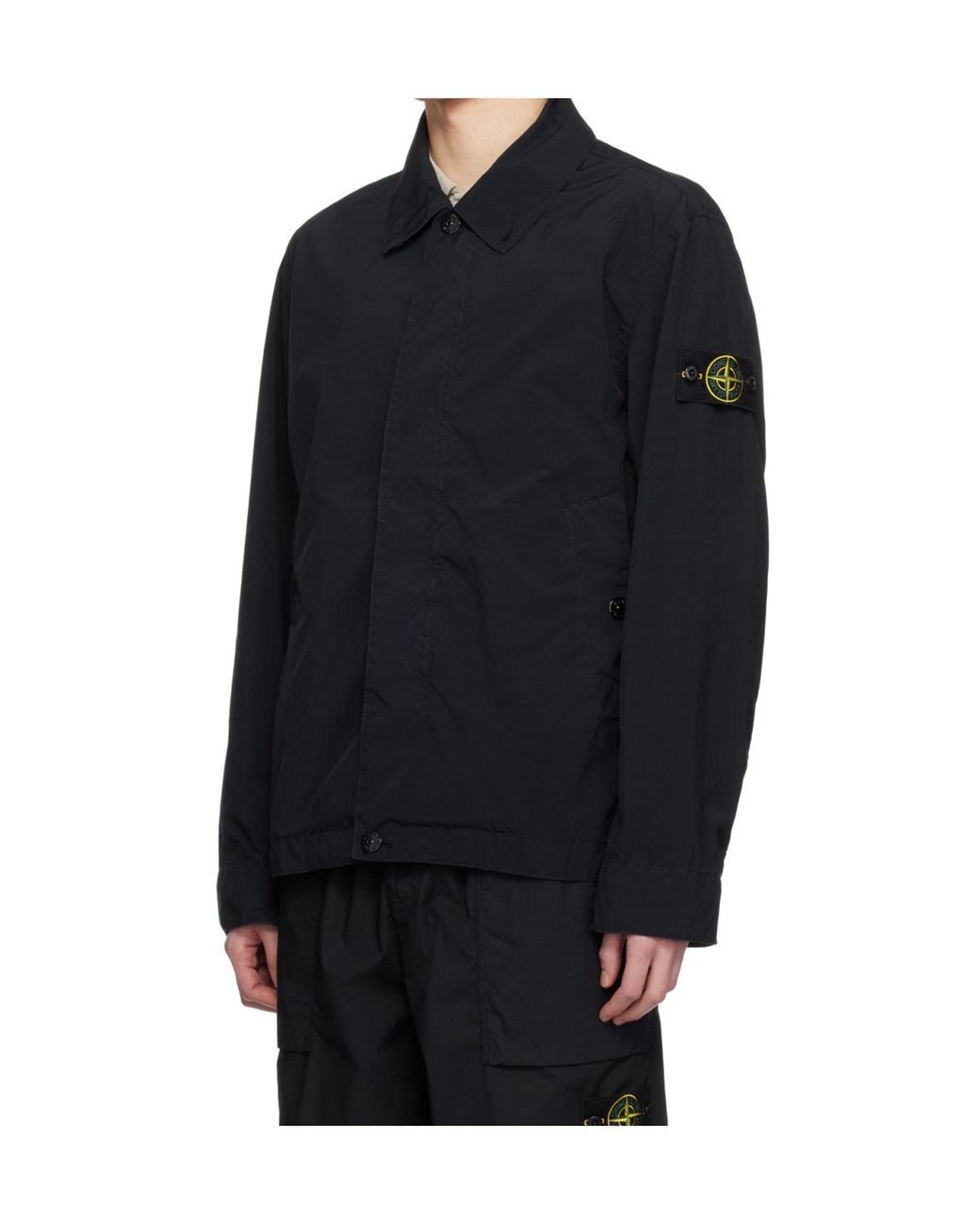 Stone Island Blue Touch Poly-Tc Logo Patch Jacket for men
