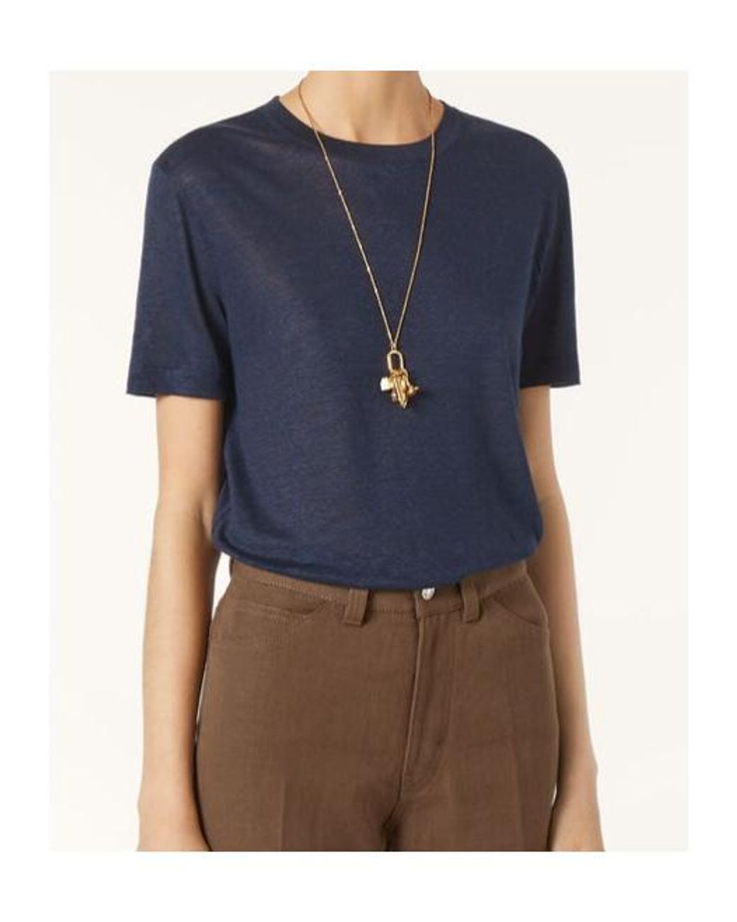 Loro Piana Blue Lightweight Crewneck T-Shirt