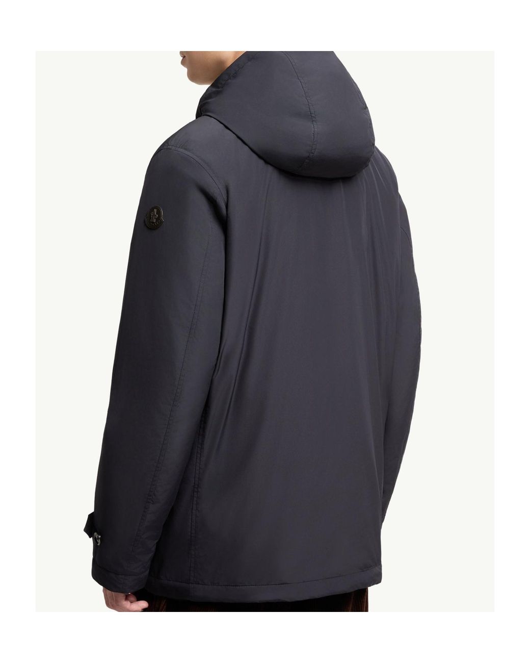 Moncler Blue Evrine Quilted Hooded Coat for men