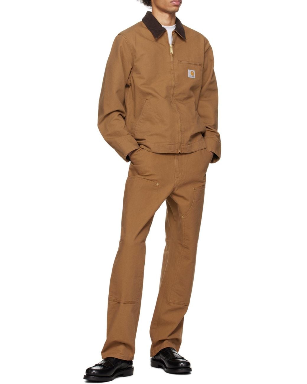 Carhartt Brown Belt-Loop Casual Pants for men