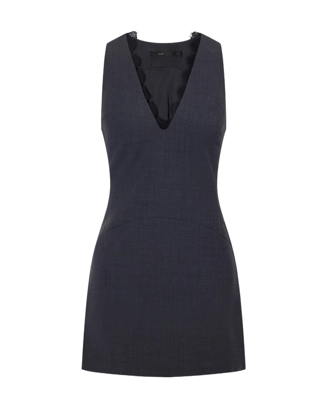 Sir Blue Mathias Tailored Lace-Trimmed Wool-Blend Mini Dress