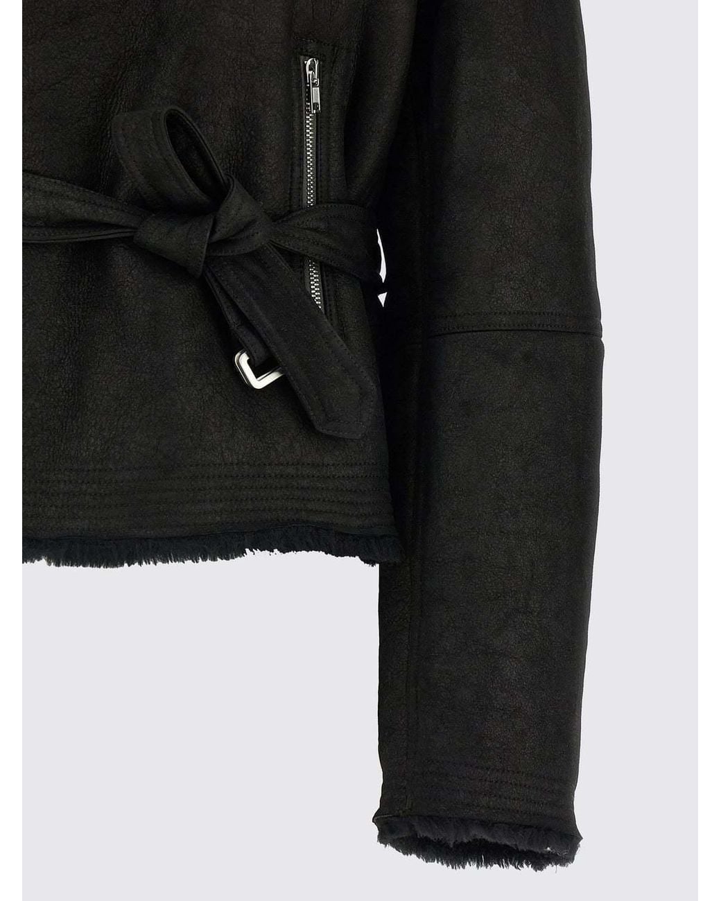Rick Owens Black Cropped Flight Jacket