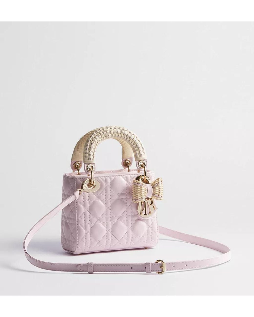 Dior Pink Iviera Mini Lady Bag With Strap