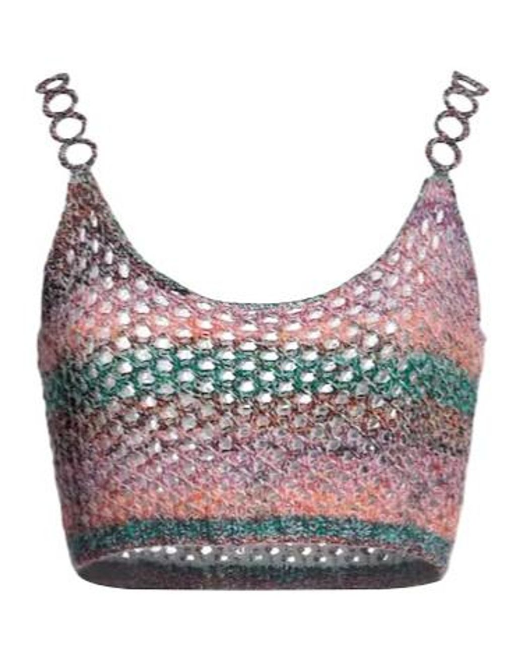 Chloé Gray Crochet Cropped Sleeveless Top