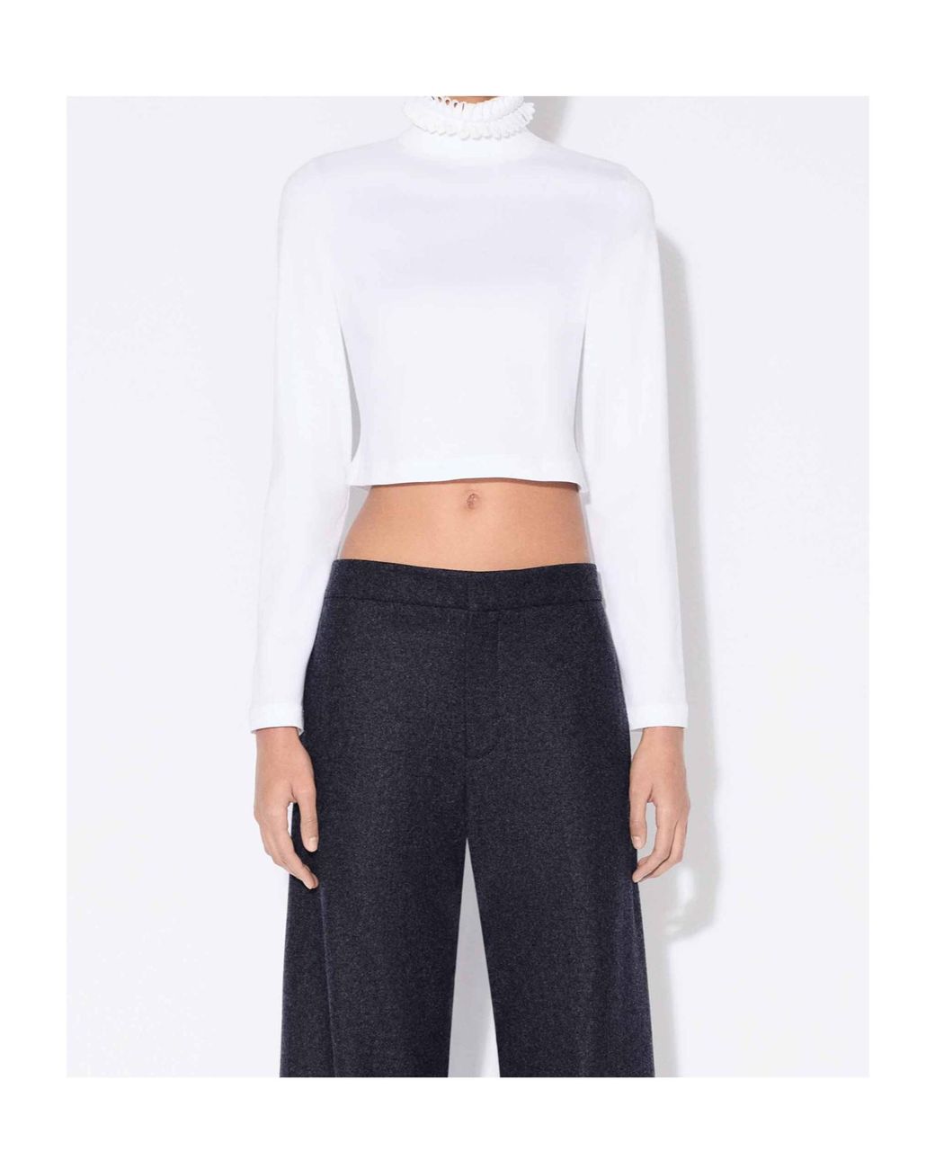 Alaïa White Alaïa Cropped T-Shirt