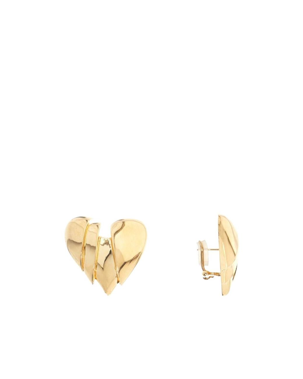 AMINA MUADDI Metallic Heart-Shaped Earrings