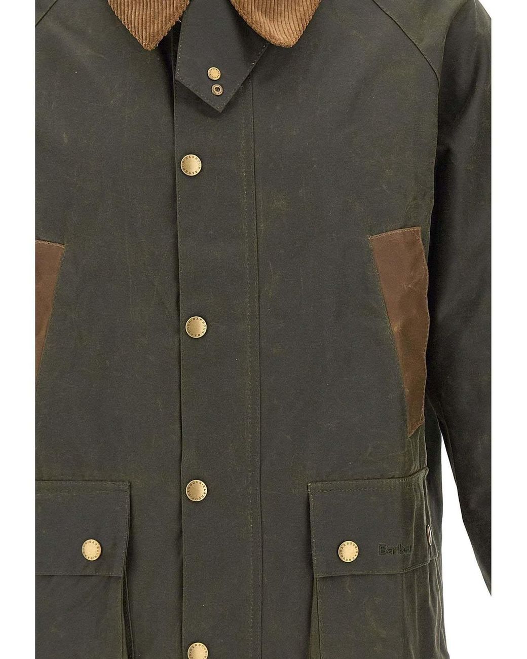 Barbour Green Desertdale Corduroy-Collar Jacket for men