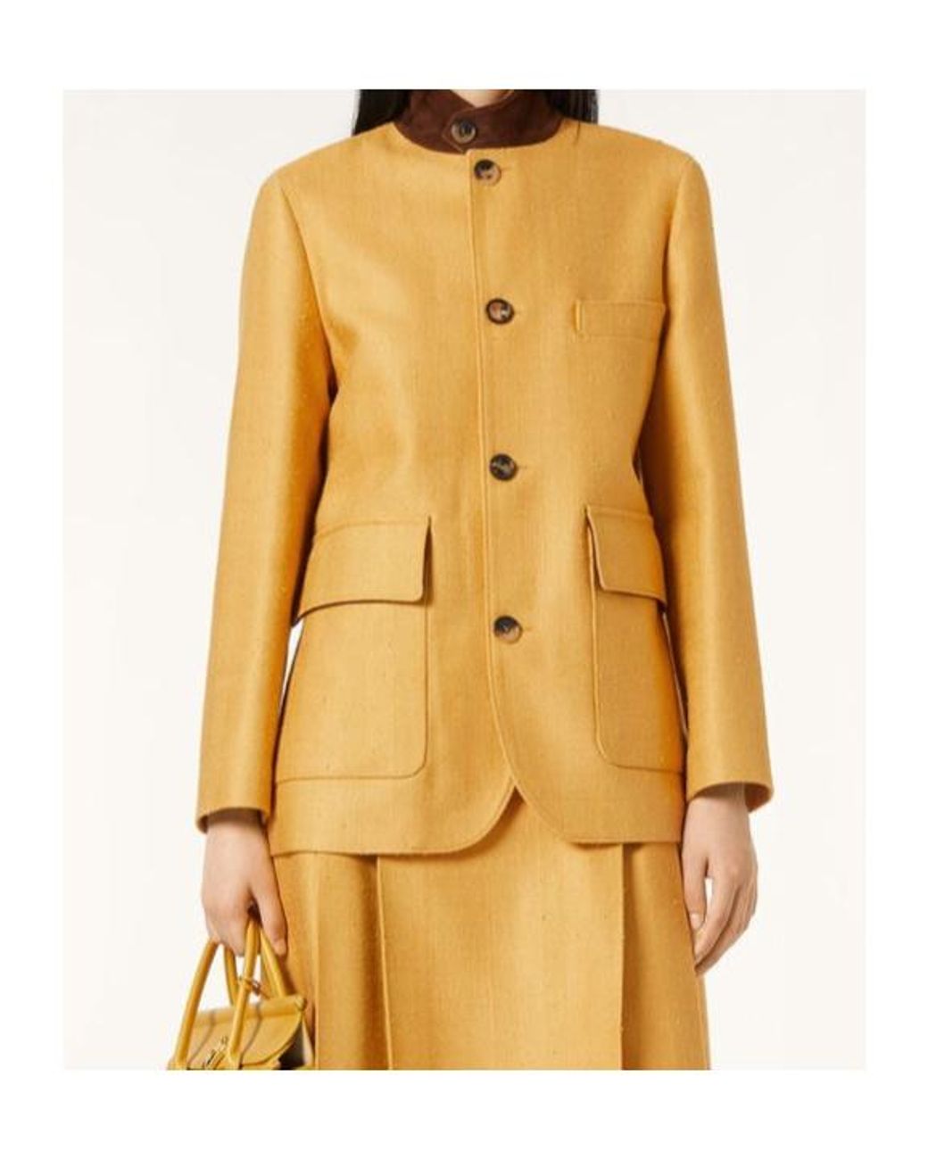 Loro Piana Yellow Long-Sleeved Casual Jacket