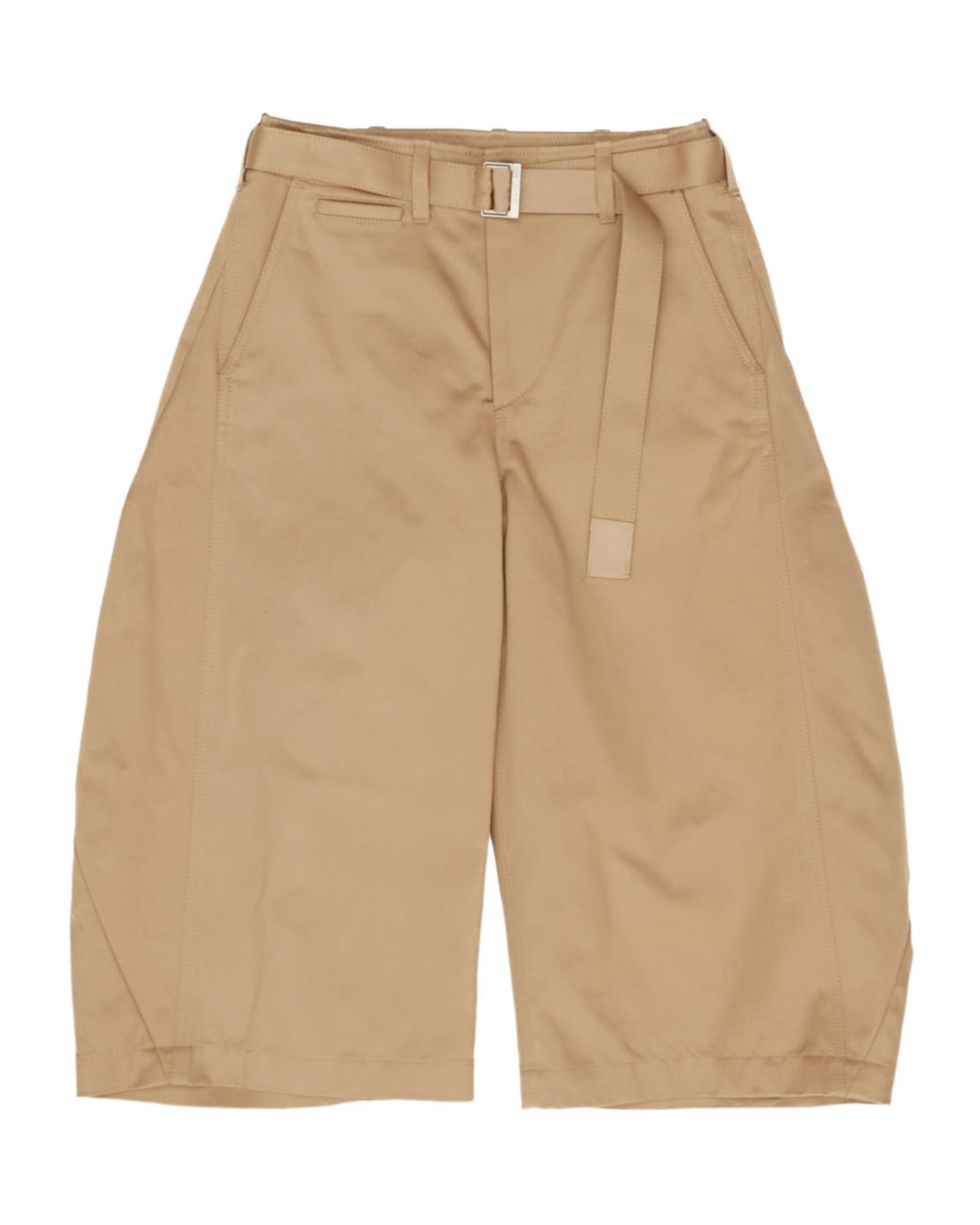 Sacai Natural Belted Wide-Leg Pants
