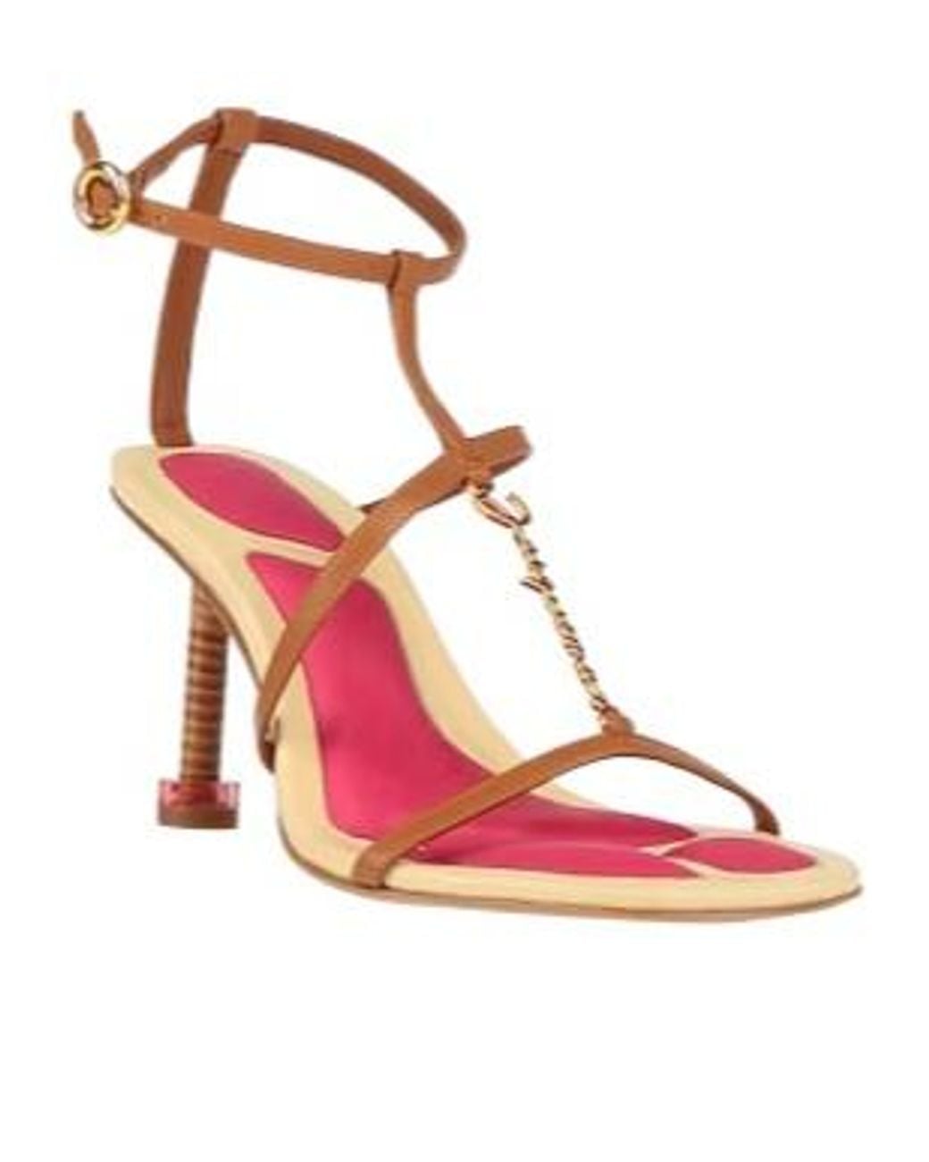 Jacquemus Pink Minimalist Buckle Strap Sandals