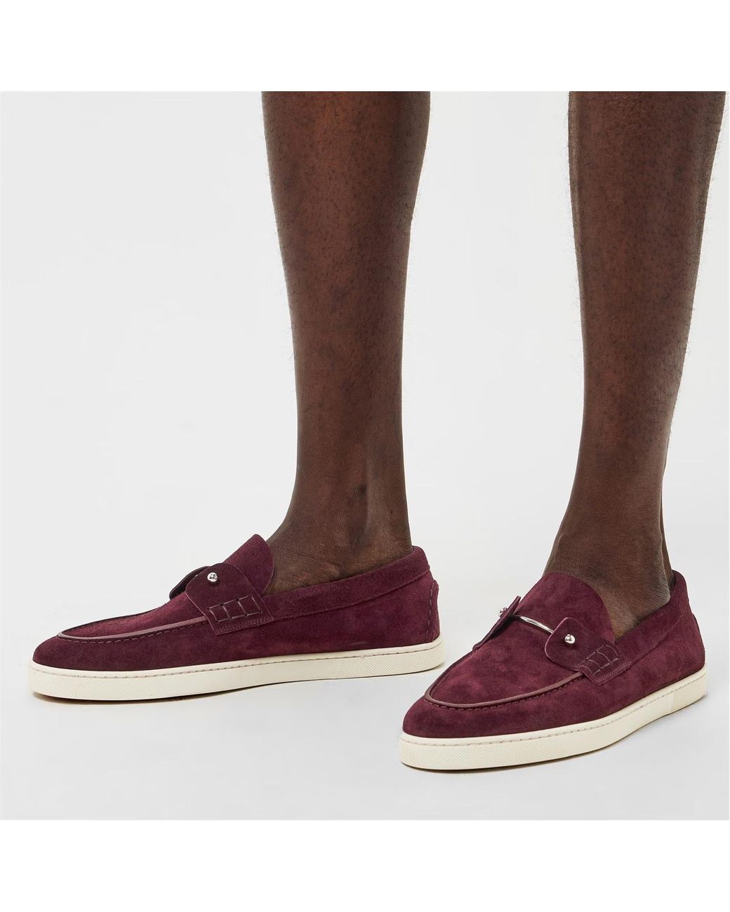 Christian Louboutin Red Lapel Detail Loafers for men