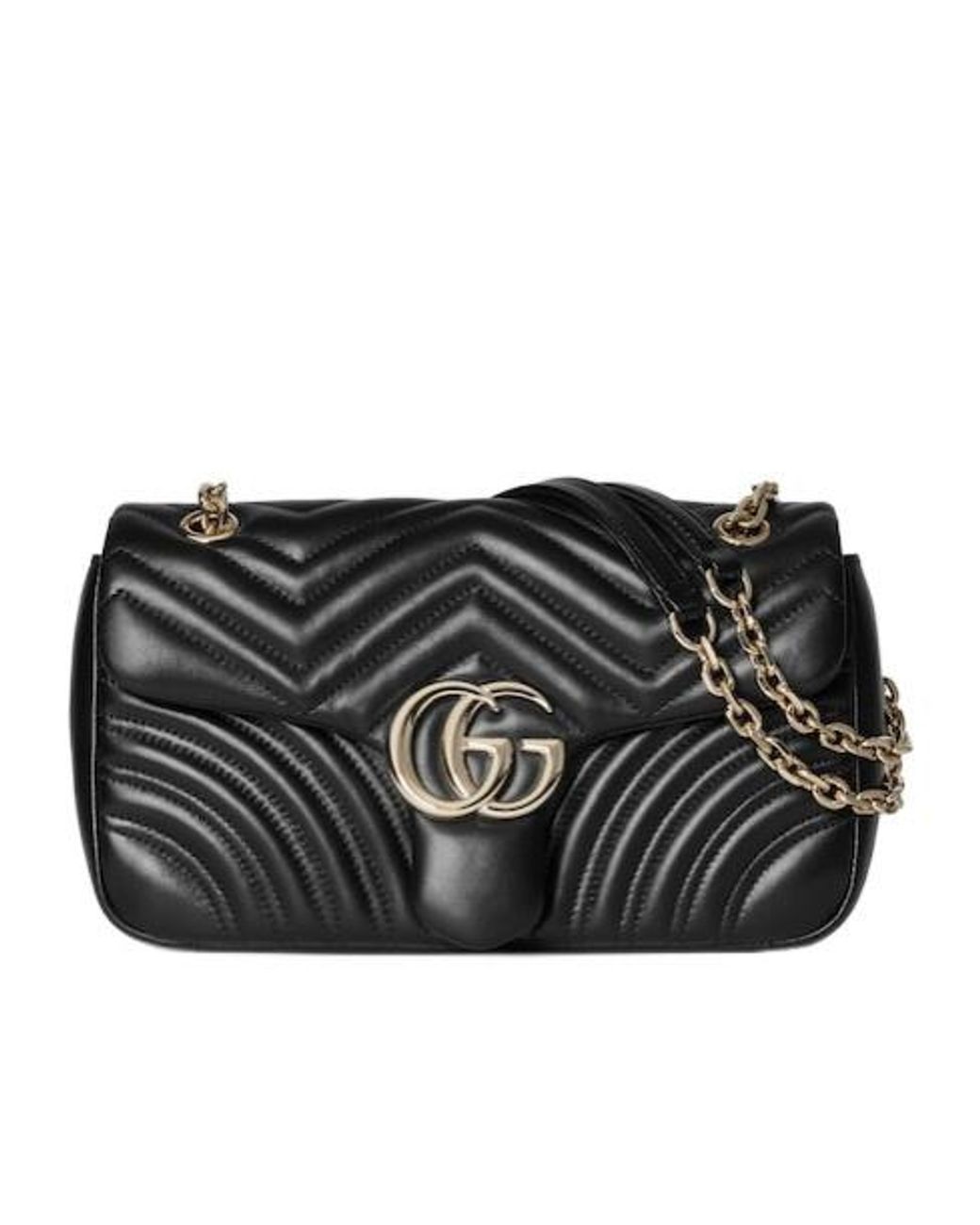 Gucci Black Gg Marmont Medium Shoulder Bag