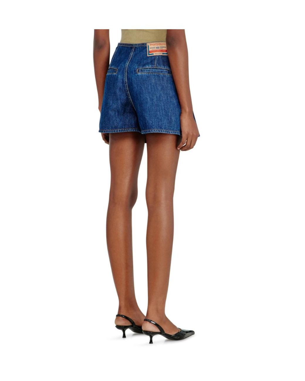 DIESEL Blue Denim Skort With Pleated Front