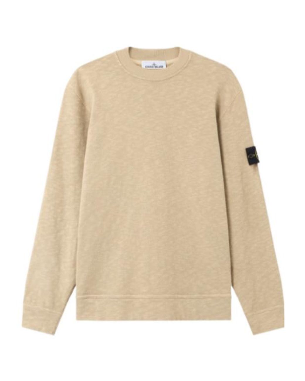 Stone Island Natural Logo Patch Crewneck Sweatshirt for men