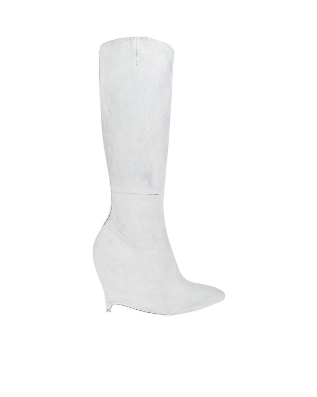 Maison Margiela White Wedge Heeled Zipped Boots