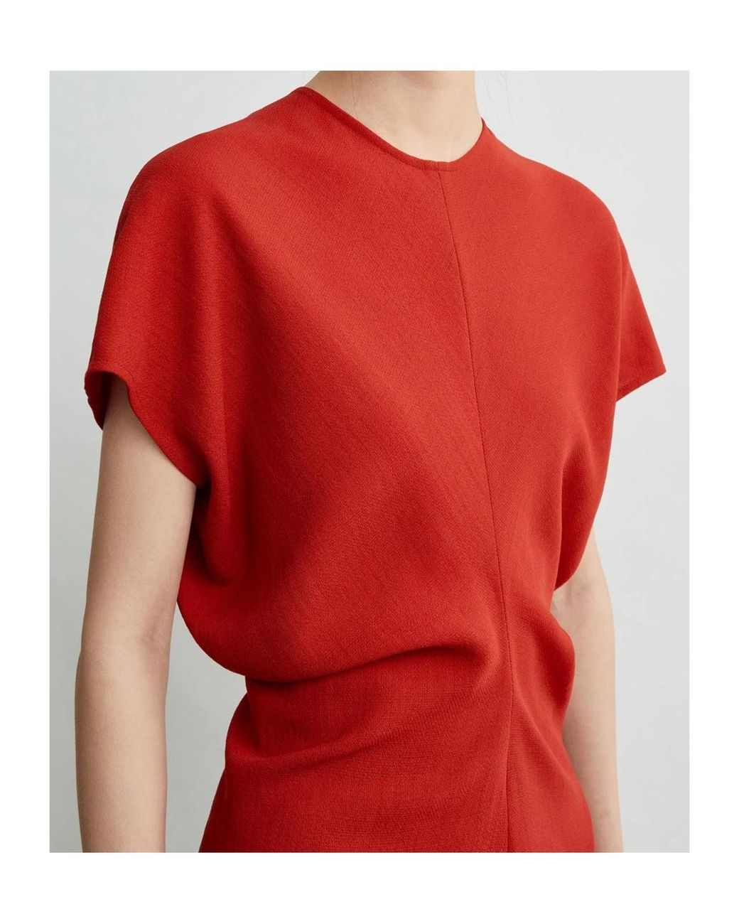 Totême Red Totême Slouched-Waist Crewneck Dress