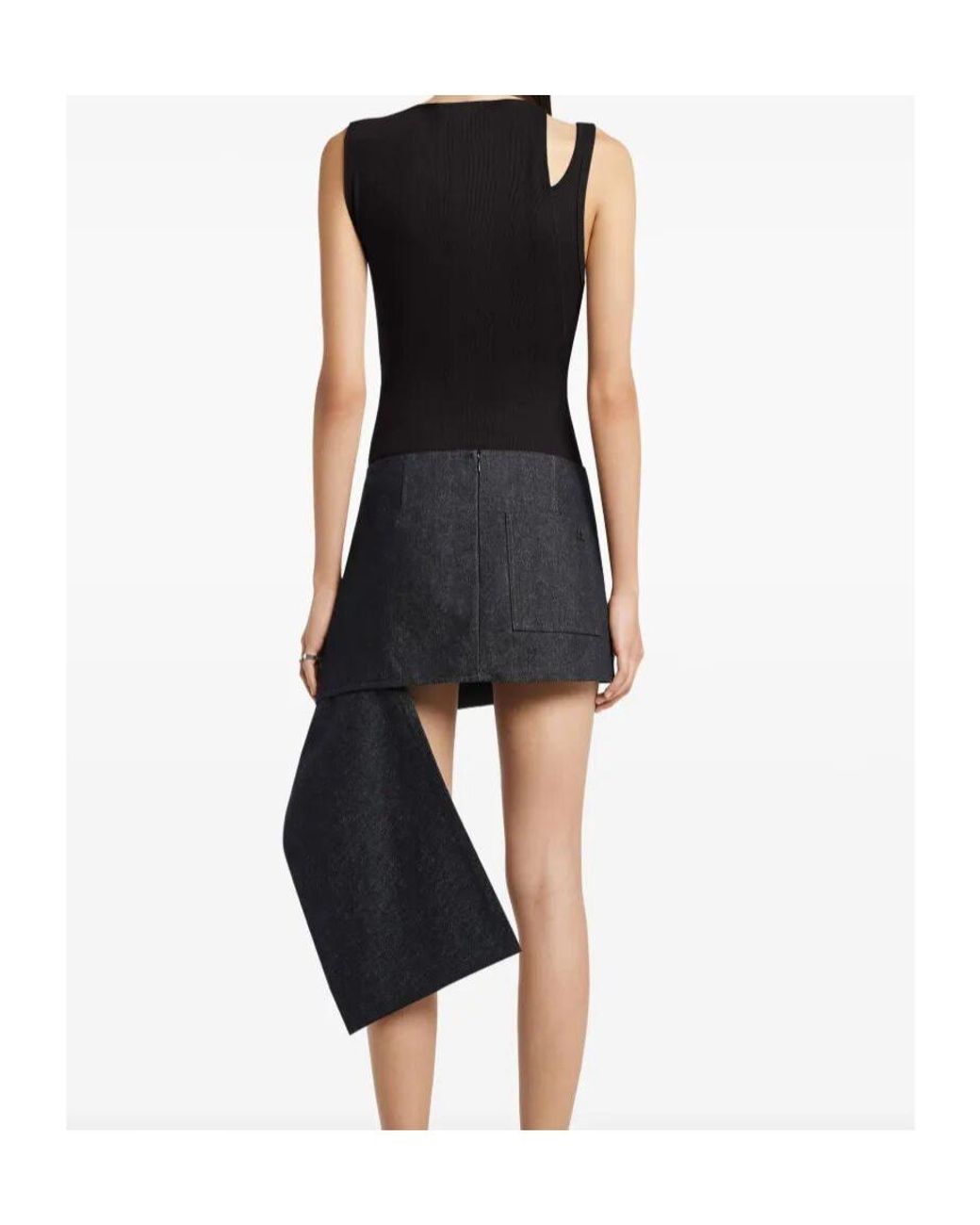 Courreges Black Courrèges Oblique 90's Rib Top