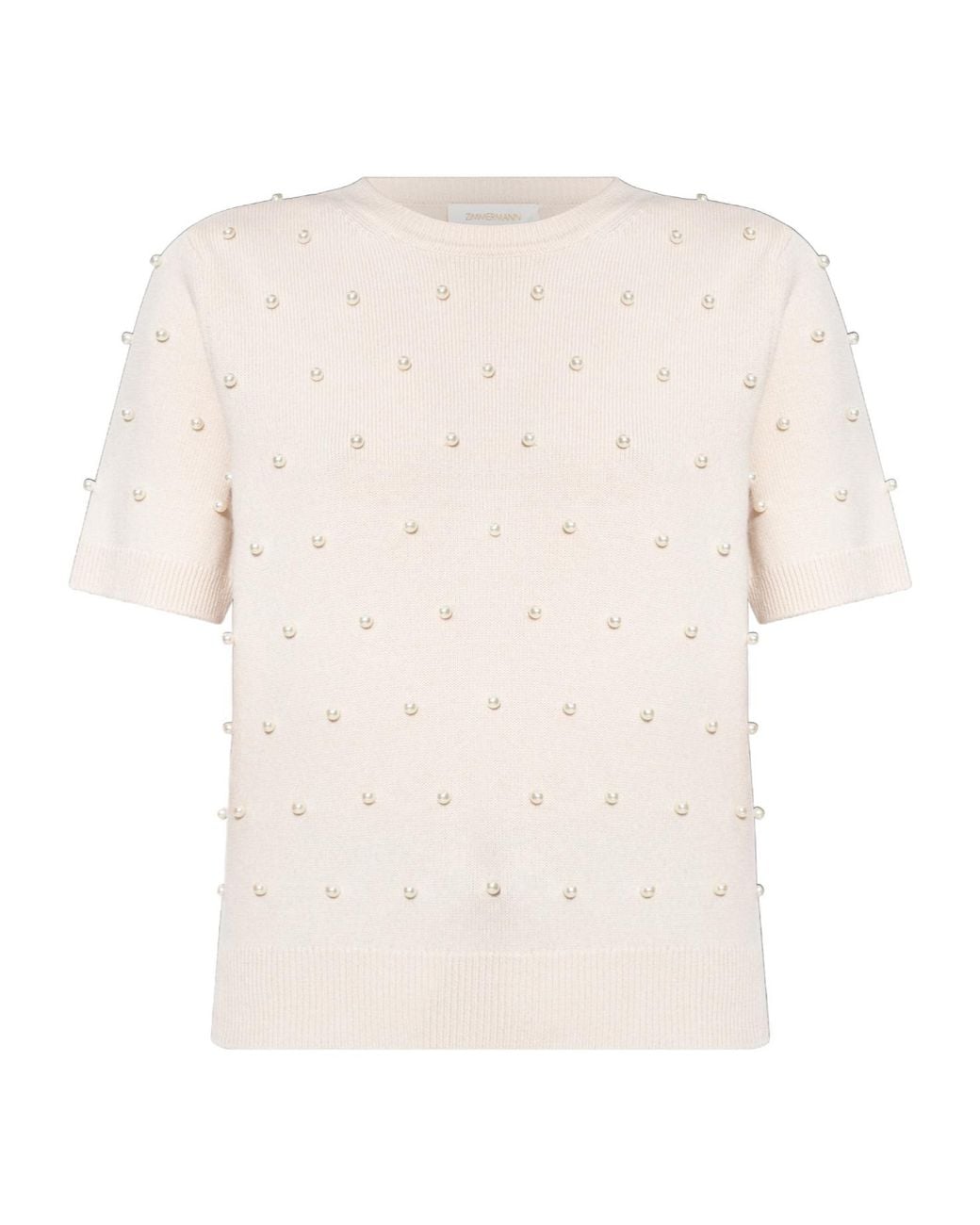 Zimmermann White Short-Sleeved Sweater