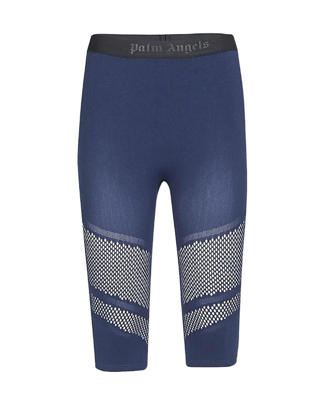 Palm Angels Blue Slim-Fit Mesh-Detail Shorts